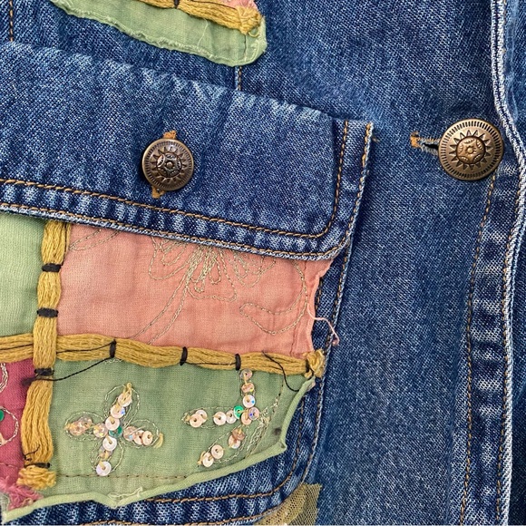 Colorful Patchwork Denim Jacket - Picture 3 of 11